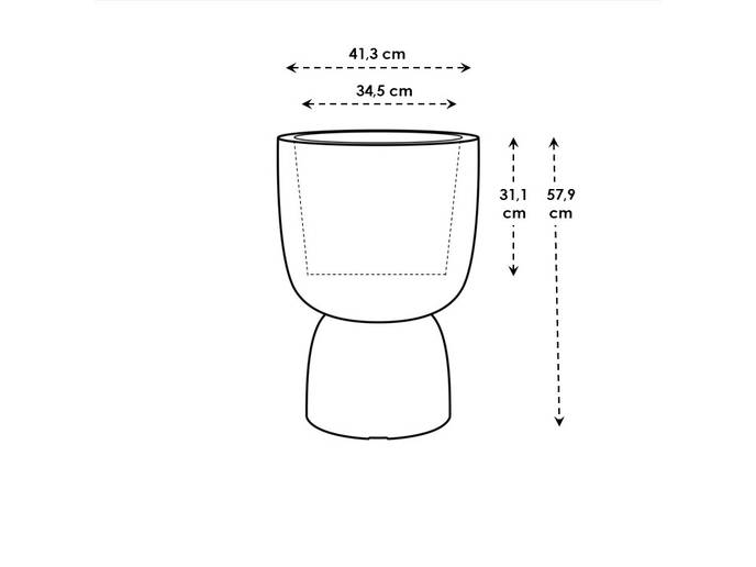 amber coupe 41cm leinenweiß